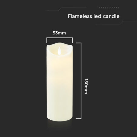 Lumânare LED 53×150 mm 2700K, alb cald, baterii, V-Tac SKU-10574