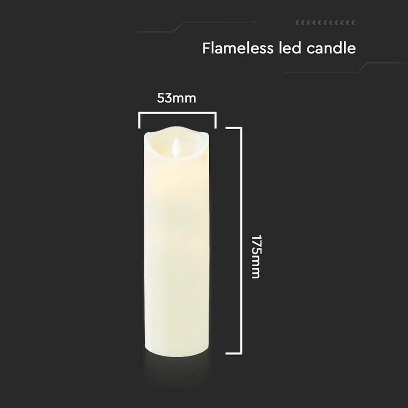 Lumânare LED 53 × 175 mm, 2700K, alb cald, IP20, baterii AA, V-Tac SKU-10575