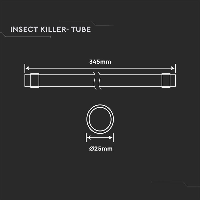 Rezervă tub T8 UV anti-insecte 10 W 25 × 345 mm V-Tac SKU-11216