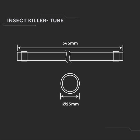 Rezervă tub T8 UV anti-insecte 10 W 25 × 345 mm V-Tac SKU-11216