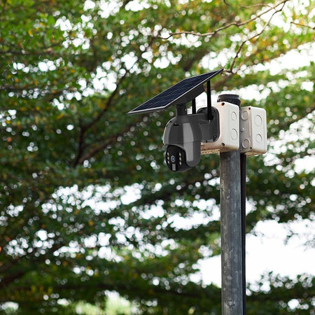 Cameră HD solară smart WiFi PTZ de exterior cu 2MP și detecție PIR V-Tac