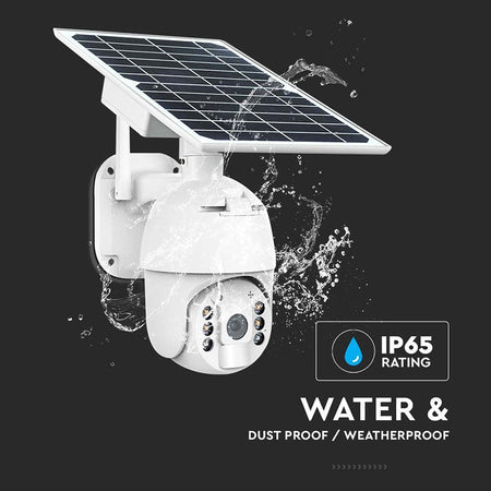 Cameră HD solară smart WiFi PTZ de exterior cu 2MP și detecție PIR V-Tac