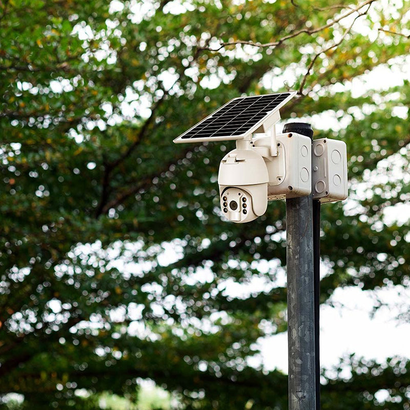 Cameră HD solară smart WiFi PTZ de exterior cu 2MP și detecție PIR V-Tac
