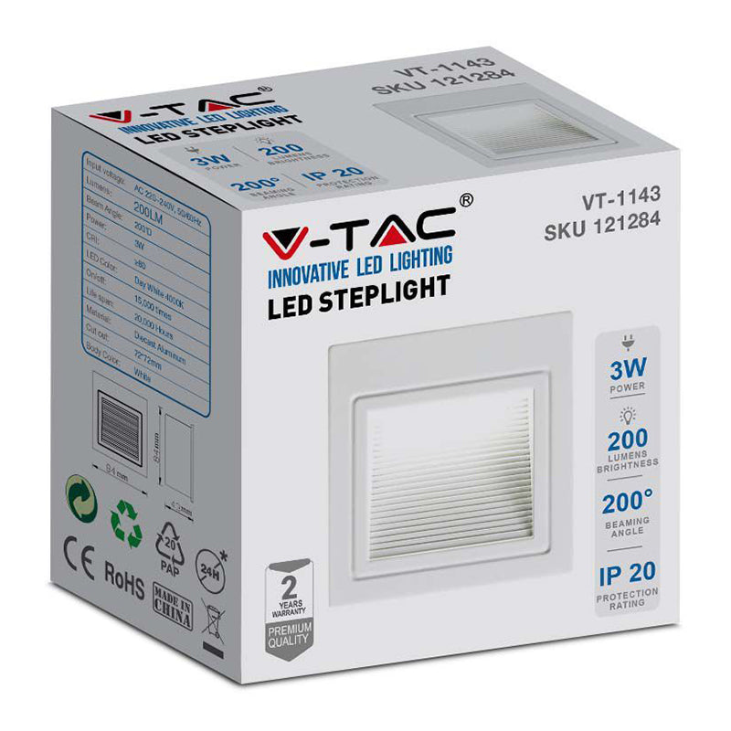 Corp Iluminat Led Steplight Montaj Scara/perete 3w 4000k Alb Neutru