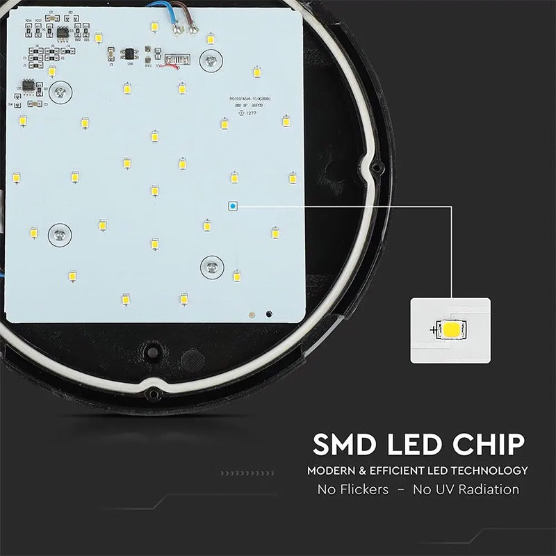Aplica rotundă LED 12W IP54 lumină alb cald, montaj plafon, V-Tac SKU-1349