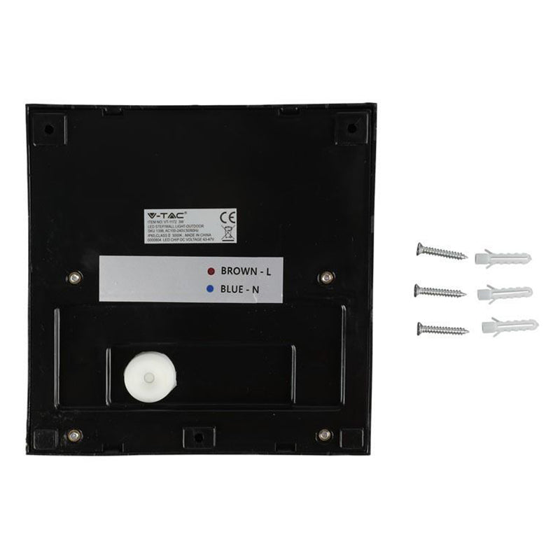 Corp iluminat LED steplight montaj scară/perete 3W 4000K negru V-Tac SKU-1399
