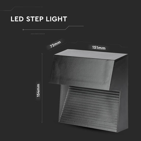 Corp iluminat LED steplight montaj scară/perete 3W 4000K negru V-Tac SKU-1399