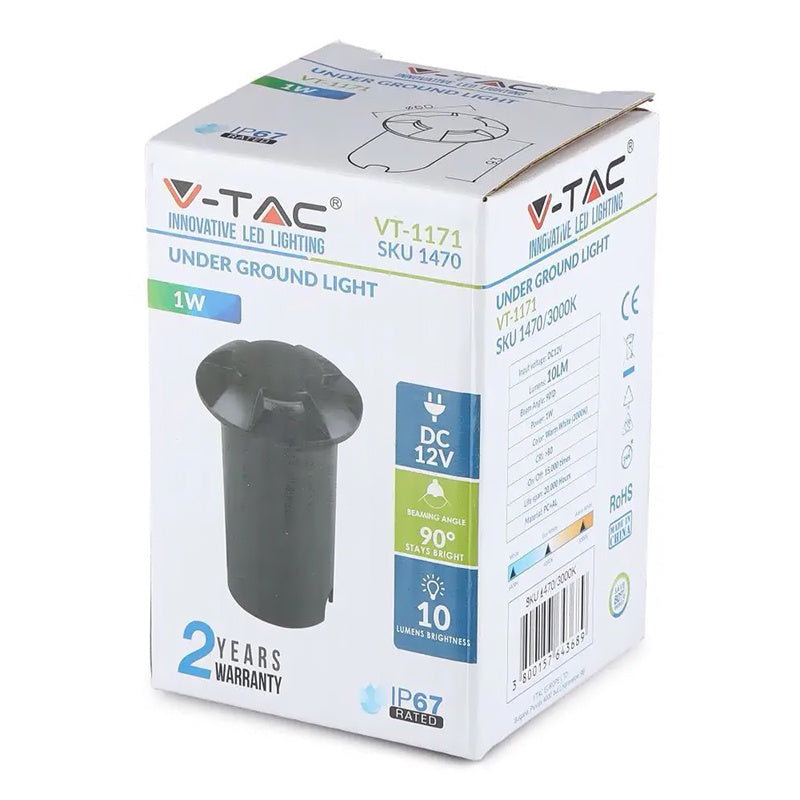 Spot LED Steplight 1W 6400K alb rece, IP67, încastrat V-Tac SKU-1472