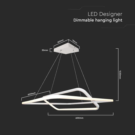 Candelabru Led Dimabil 50w 4000k 60x60x120cm - Alb
