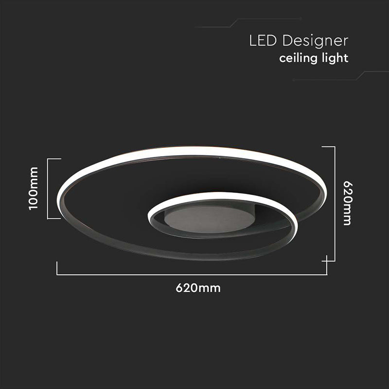 Candelabru LED dimabil 48W 3000K negru, 62×62×10 cm, V-Tac SKU-14990