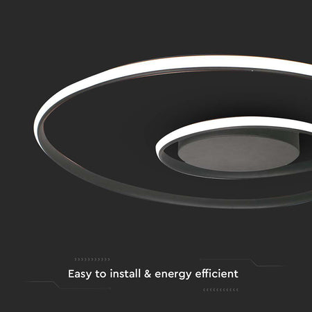Candelabru LED dimabil 48W 3000K negru, 62×62×10 cm, V-Tac SKU-14990