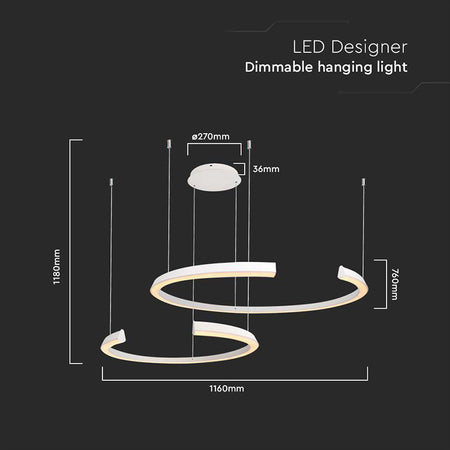 Candelabru Led Dimabil 50w 3000k 110x80x120cm - Alb