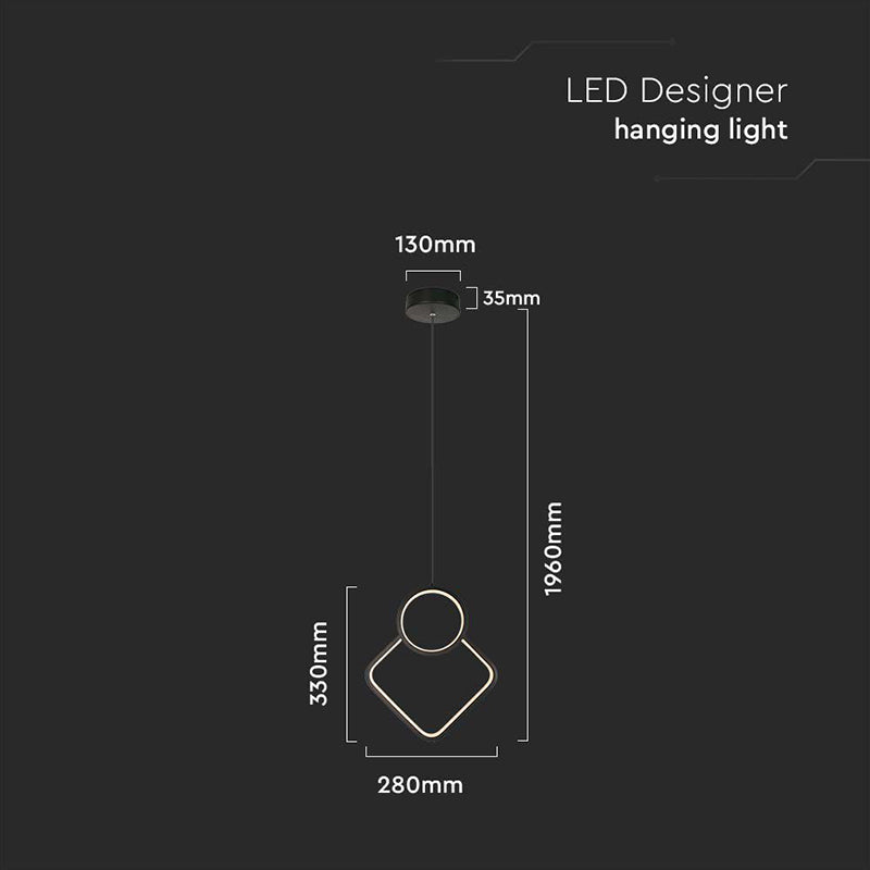 Candelabru LED 12W 3000K, negru, lumina caldă, V-Tac SKU-14998