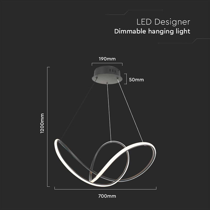 Candelabru LED 49 W cu lumină alb cald 3000 K și dimensiuni 70 × 120 cm, negru V-Tac SKU-15340