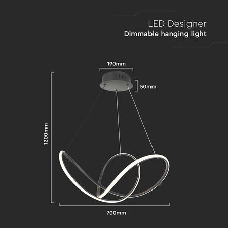 Candelabru LED 49 W cu lumină alb cald 3000 K și dimensiuni 70 × 120 cm, negru V-Tac SKU-15340