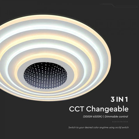Corp iluminat decorativ dimabil LED 125W, 3000K + 6000K, alb V-Tac SKU-15359