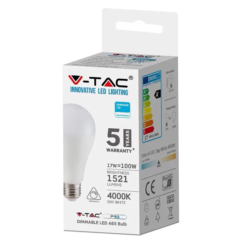 Bec Led A65 E27 17w Dimabil 4000k Alb Neutru, Cip Samsung