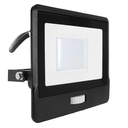 Reflector LED SMD 30 W 6400K IP65 cu senzor mișcare negru V-Tac SKU-20288