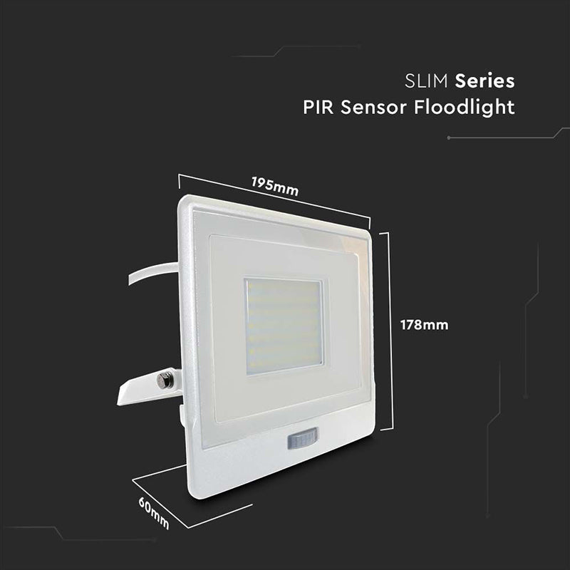 Reflector LED 50W, senzor mișcare, IP65, alb neutru, V-Tac SKU-20302