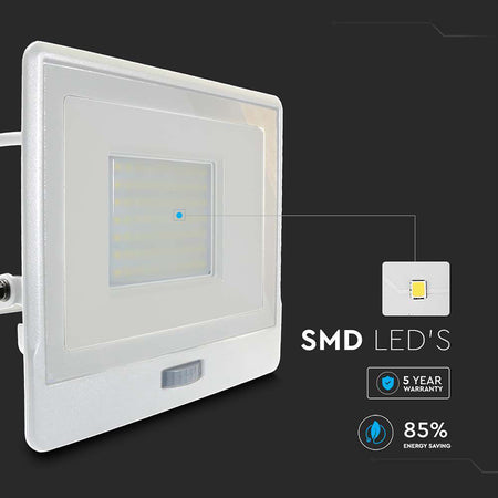 Reflector LED 50W, senzor mișcare, IP65, alb neutru, V-Tac SKU-20302