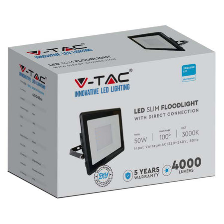 Reflector LED 50W 6400K, cip Samsung, alb rece, IP65 V-Tac SKU-20315