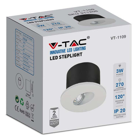 Spot LED steplight 3W 4000K, alb neutru, corp aluminiu, IP20 V-Tac SKU-211208