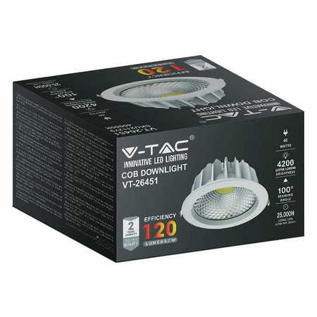 Spot LED COB incorporabil 40W, eficiență 120 lm/W, V-Tac