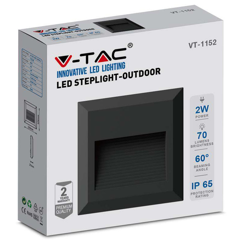 Corp iluminat LED pătrat pentru scări 2W IP65, V-Tac