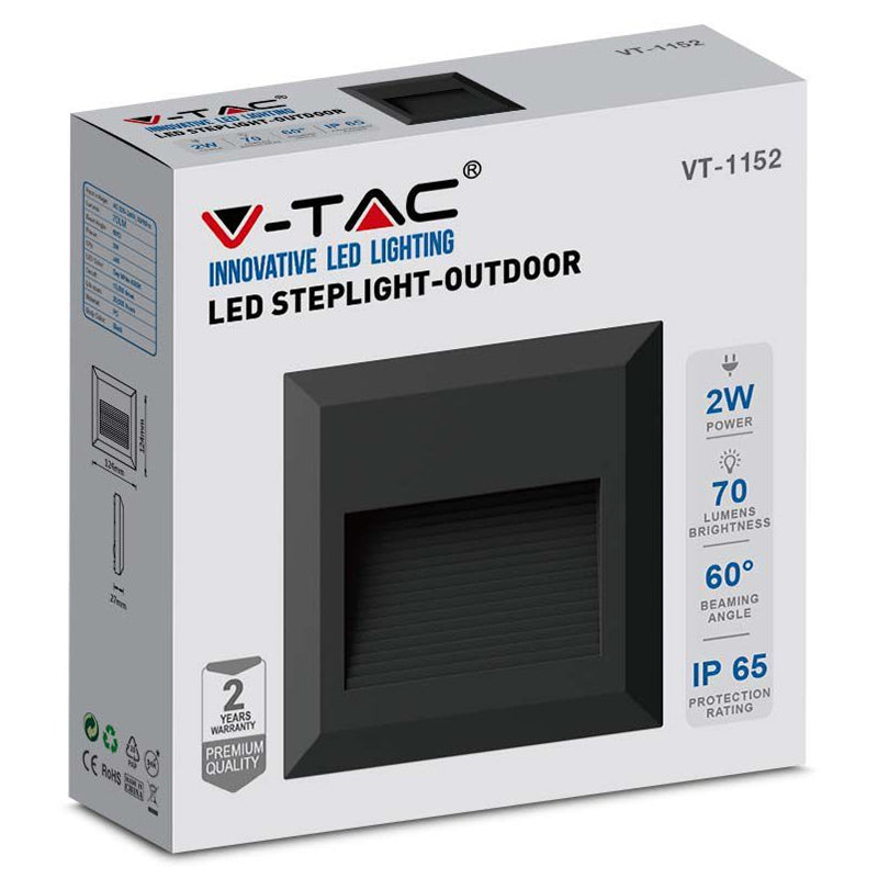Corp iluminat LED pătrat pentru scări 2W IP65, V-Tac