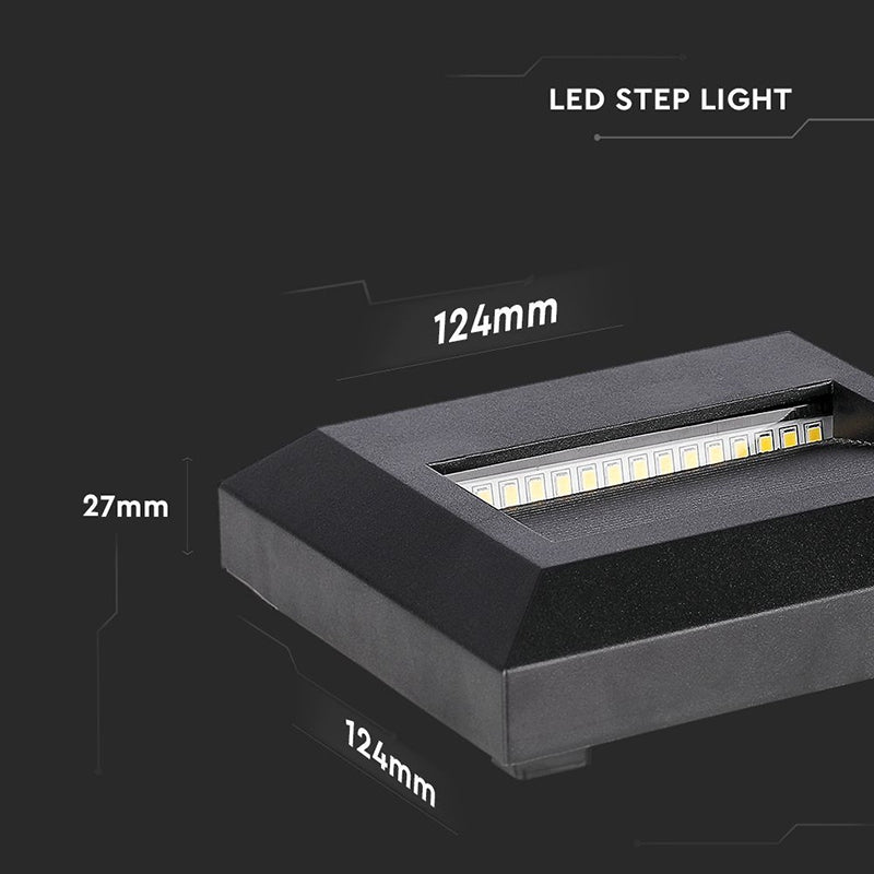 Corp iluminat LED pătrat pentru scări 2W IP65, V-Tac