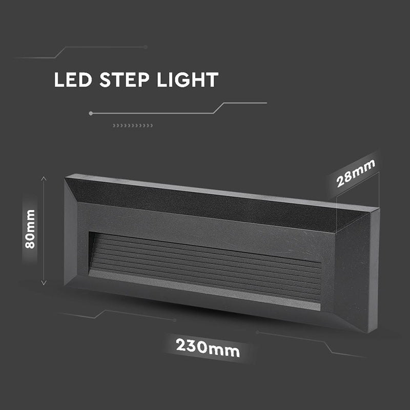 Corp iluminat LED pentru scări 3W, alb neutru, IP65, V-Tac