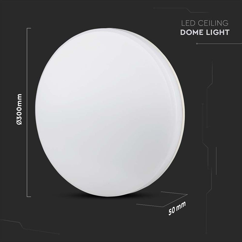 Aplica Led Ip44 25w 6500k Alb Rece - Rotund