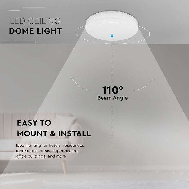 Aplica Led Ip44 25w 6500k Alb Rece - Rotund