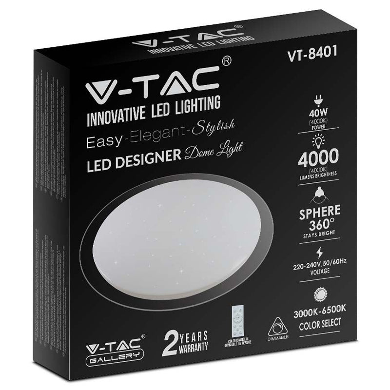 Aplică LED 40W 3 în 1 dimabilă cu telecomandă V-Tac SKU-2114741