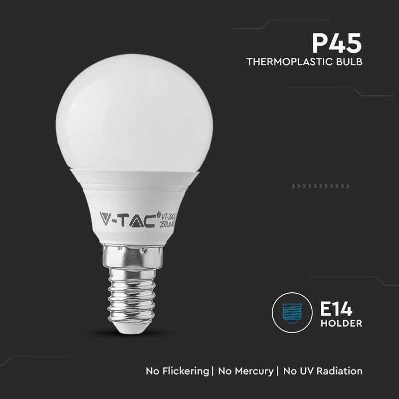 Bec LED E14 P45 4.5W 470 lm alb cald Cip Samsung V-Tac SKU-21168