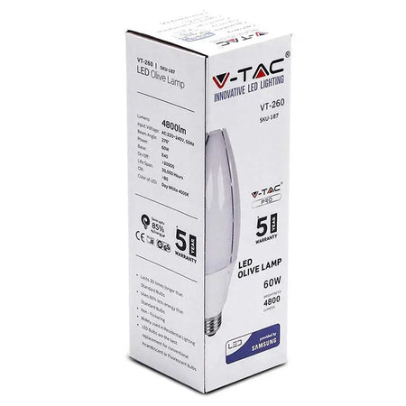 Bec LED E40 60W cu cip Samsung, bază E40, V-Tac
