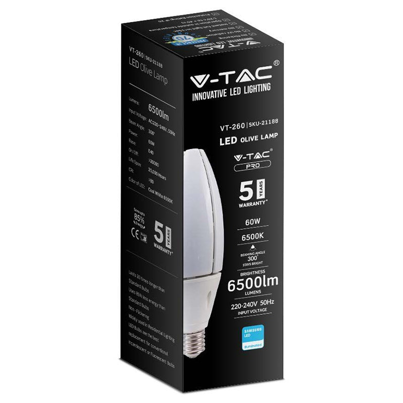 Bec LED E40 60W cu cip Samsung, bază E40, V-Tac