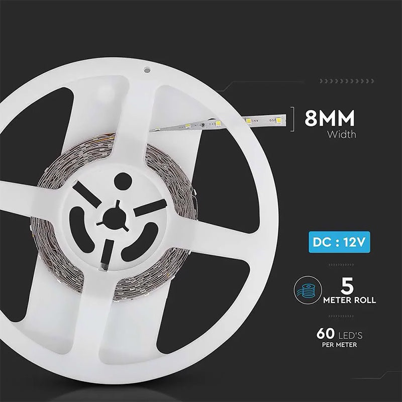 Banda Led Smd3528 60led/m 6000k Ip20 5m SKU-212005
