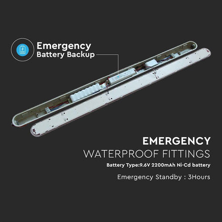 Corp de iluminat LED cu kit de emergență 36 W 120 cm 4000K IP65 V-Tac SKU-2120223