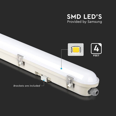 Corp de iluminat LED cu kit de emergență 36 W 120 cm 4000K IP65 V-Tac SKU-2120223