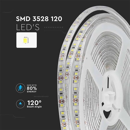 Banda Led Smd3528 120led/m 3000k Ip65 5m, Lumina Calda