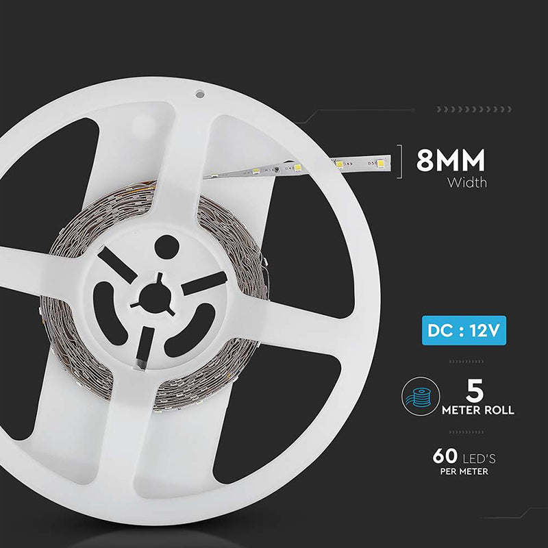 Bandă LED SMD3528 60LED/m 4000K IP20 5m V-Tac SKU-212041