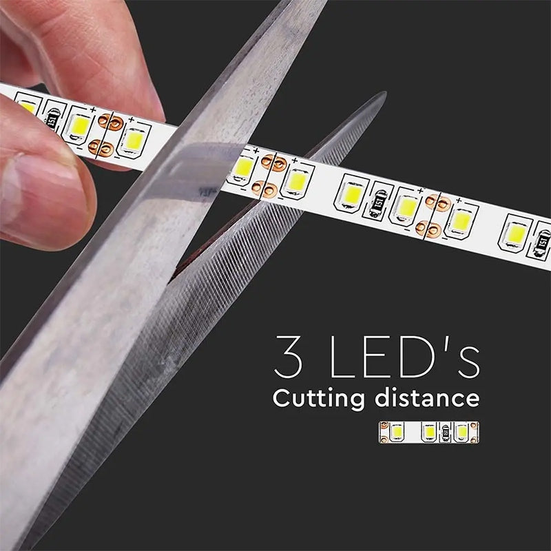 Bandă LED SMD3528 cu 120 LED/m și lumină alb neutru 4000 K pe rolă de 5 m V-Tac SKU-212042