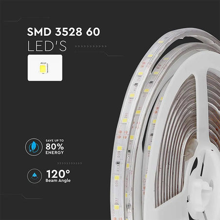 Bandă LED SMD3528 60LED/m, 4500K, IP65, 5 m V-Tac SKU-212043