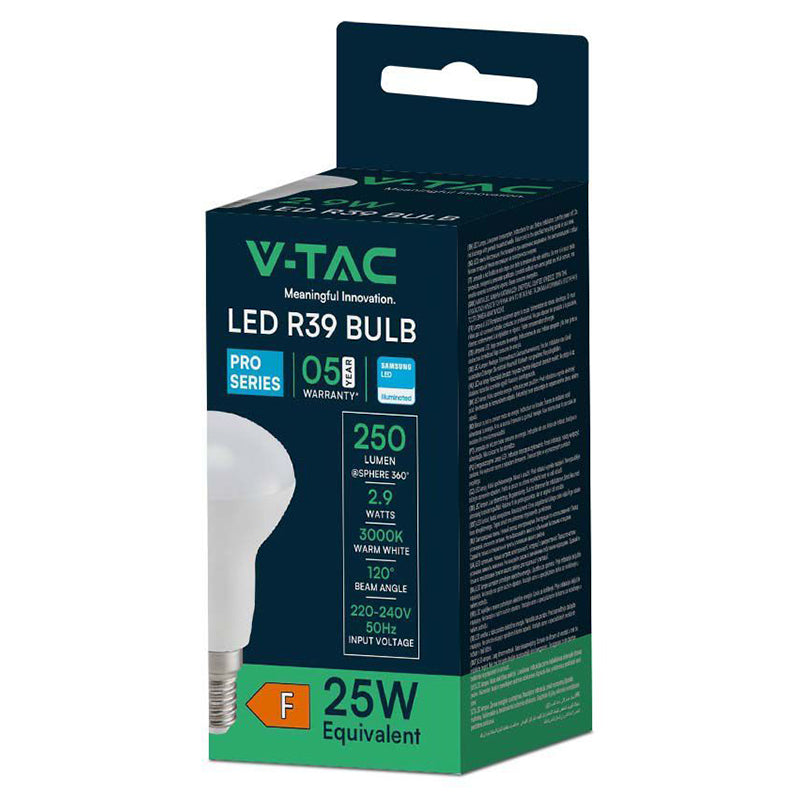 Bec LED R39 E14 2.9W 3000K alb cald cip Samsung V-Tac SKU-21210