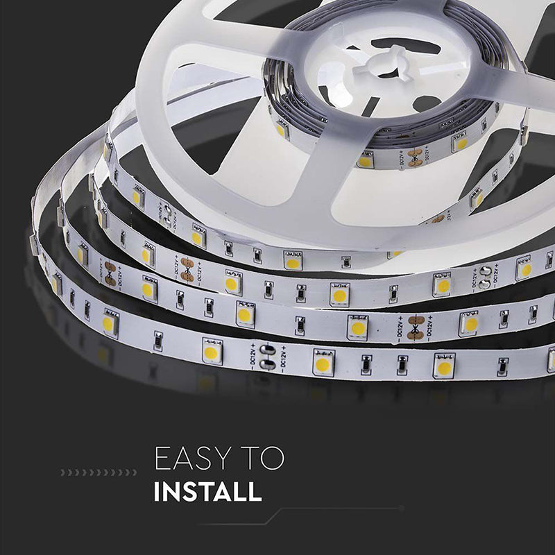 Bandă LED SMD5050 30 LED/m 6400K IP20 5 m, lumina rece, V-Tac SKU-212133
