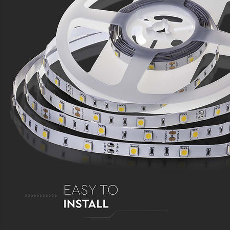 Bandă LED SMD5050 30 LED/m 6400K IP20 5 m, lumina rece, V-Tac SKU-212133