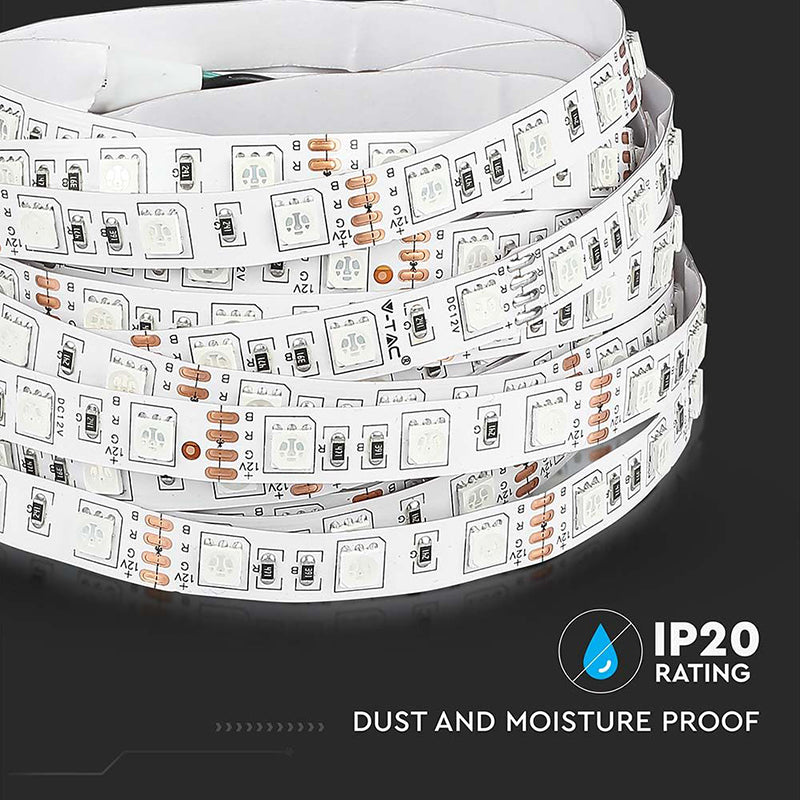 Bandă LED SMD5050 60 LED/m galben IP20 5m V-Tac SKU-212156