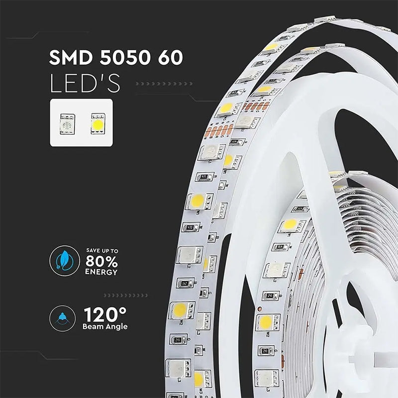 Banda Led Smd5050 60led/m Rgb + Alb Rece Ip20 5m