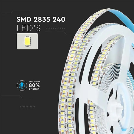 Bandă LED SMD2835 240LED/m IP20 5m V-Tac